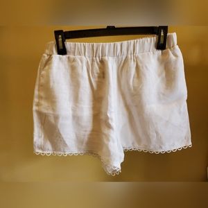NWT For Cynthia 100% Linen Shorts - White - Size Small